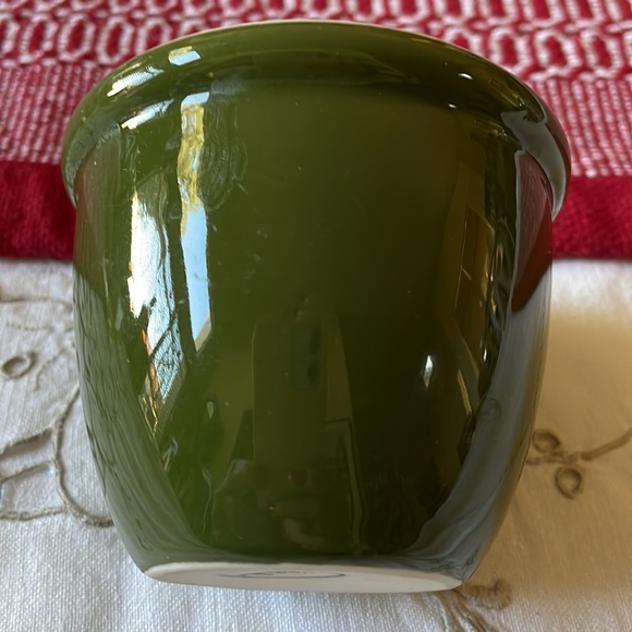 Vintage Hall Pottery custard egg cup 1/2 cup green - Picture 3 of 6